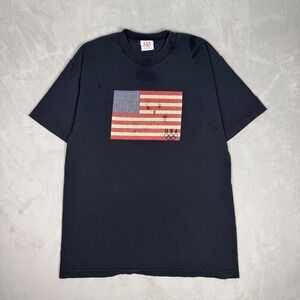 90s Mens USA Olympics American Flag Graphic T-Shirt Large